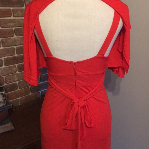 Tracy Reese black label red flutter summer dress - Picture 6 of 8